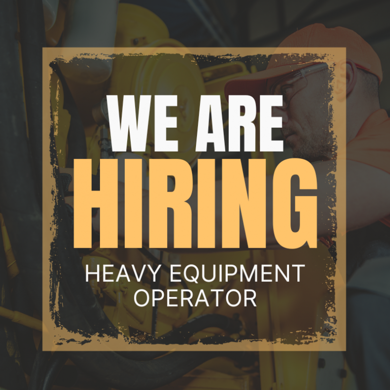 We are hiring equipment operator